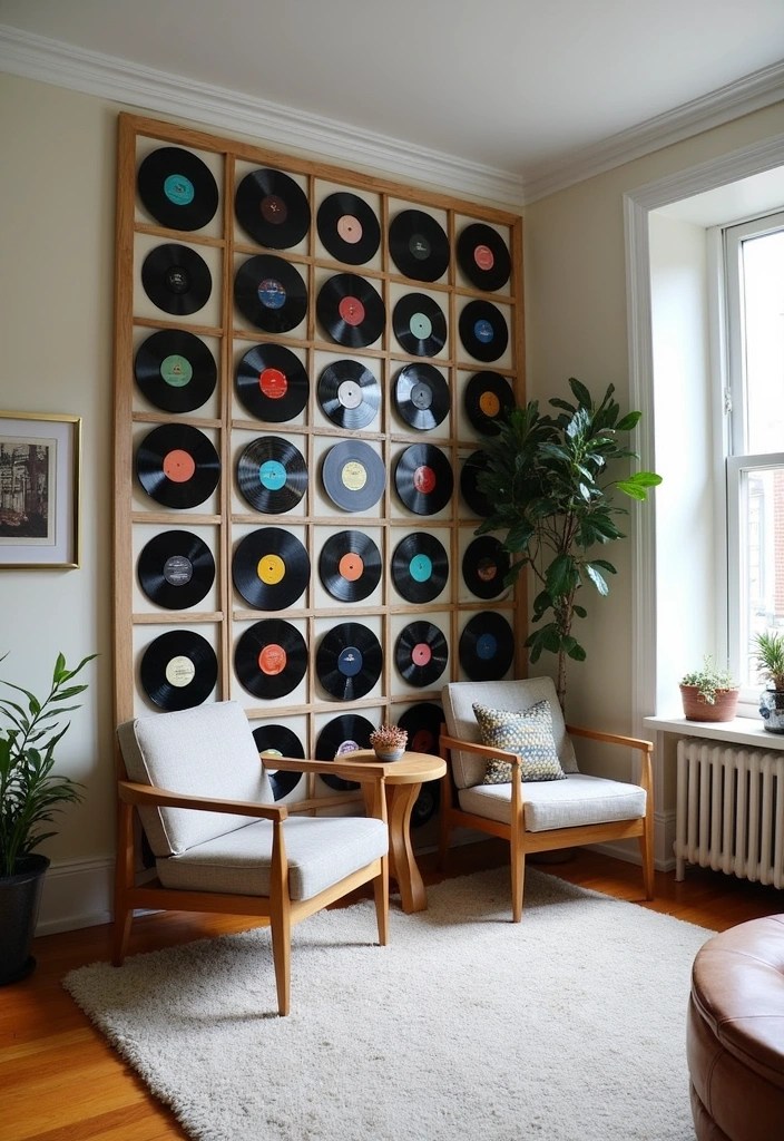 18 Stunning Ways to Display Your Vinyl Records (Your Guests Will Be Jealous!) - 18. Vinyl Record Room Divider