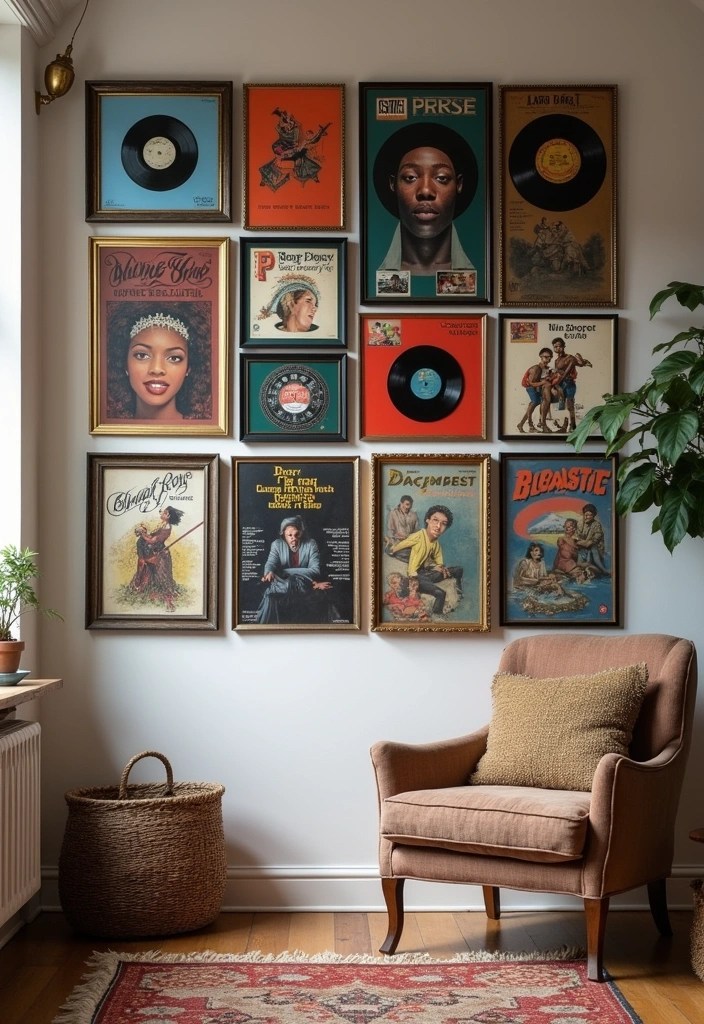18 Stunning Ways to Display Your Vinyl Records (Your Guests Will Be Jealous!) - 2. Vinyl Record Wall Art