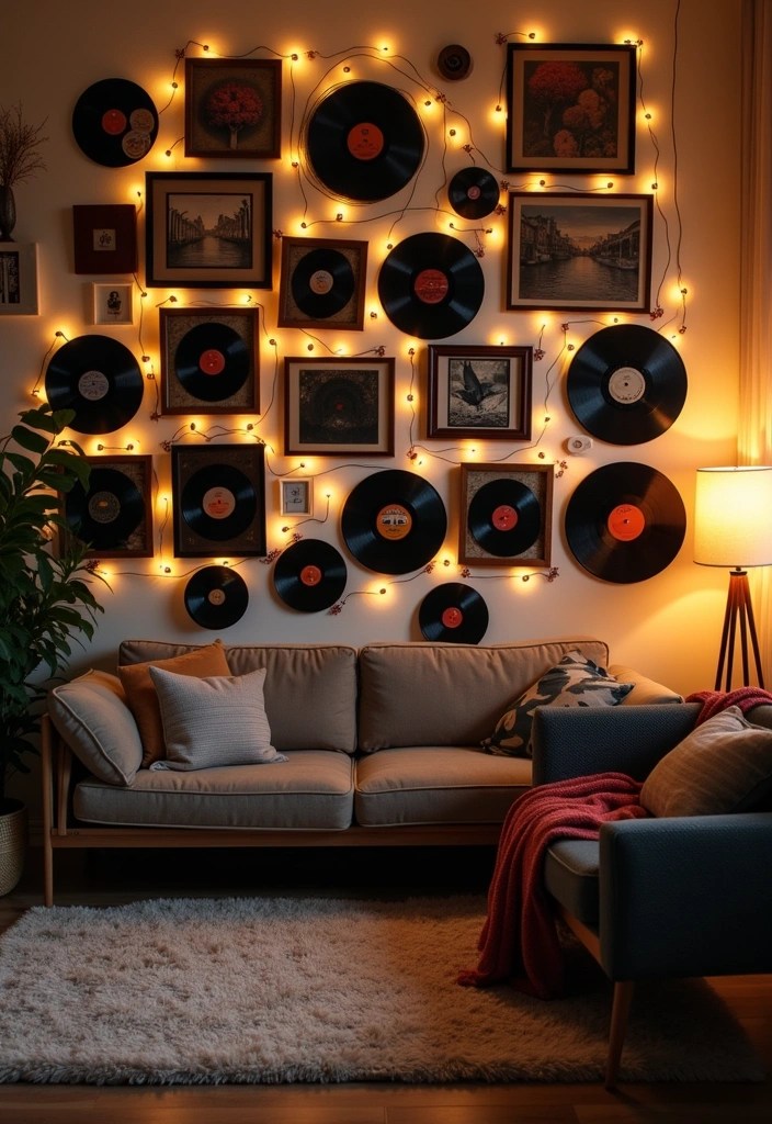 18 Stunning Ways to Display Your Vinyl Records (Your Guests Will Be Jealous!) - 9. Vinyl Record Art Display