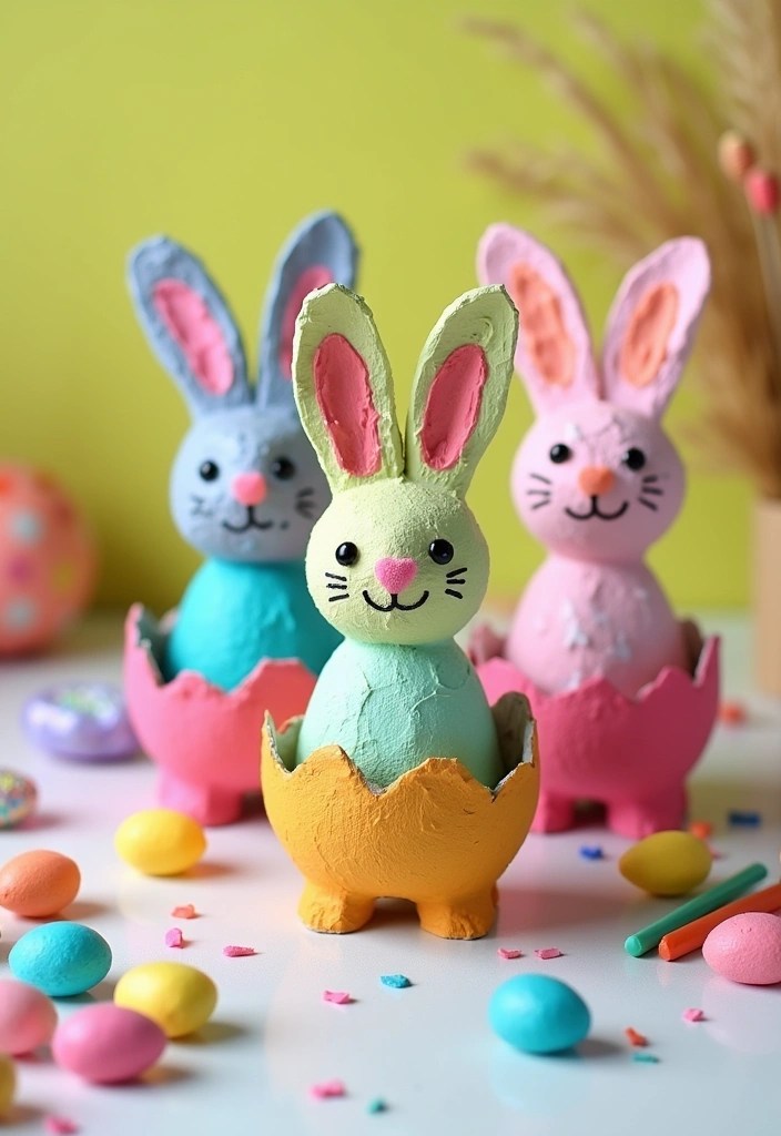 18 Unique Easter Decorations You Can Make with Just $10! - 13. Egg Carton Bunnies