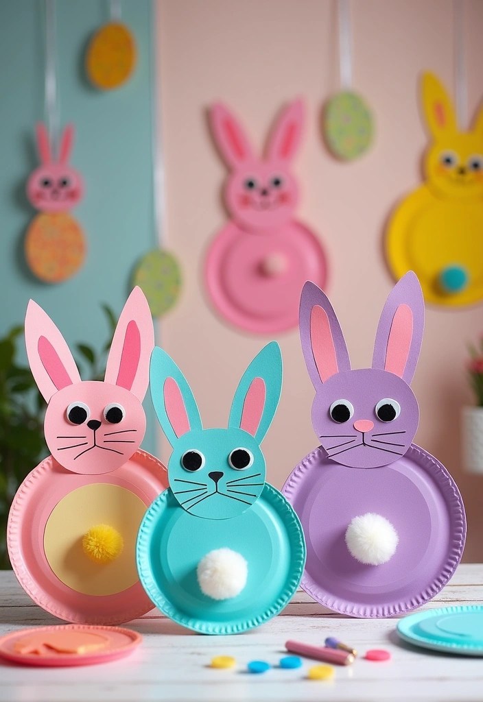 18 Unique Easter Decorations You Can Make with Just $10! - 5. Paper Plate Bunnies