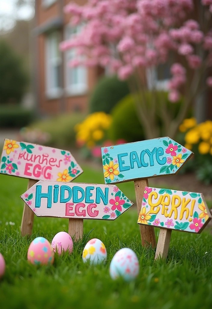18 Unique Easter Decorations You Can Make with Just $10! - 6. Easter Egg Hunt Signs