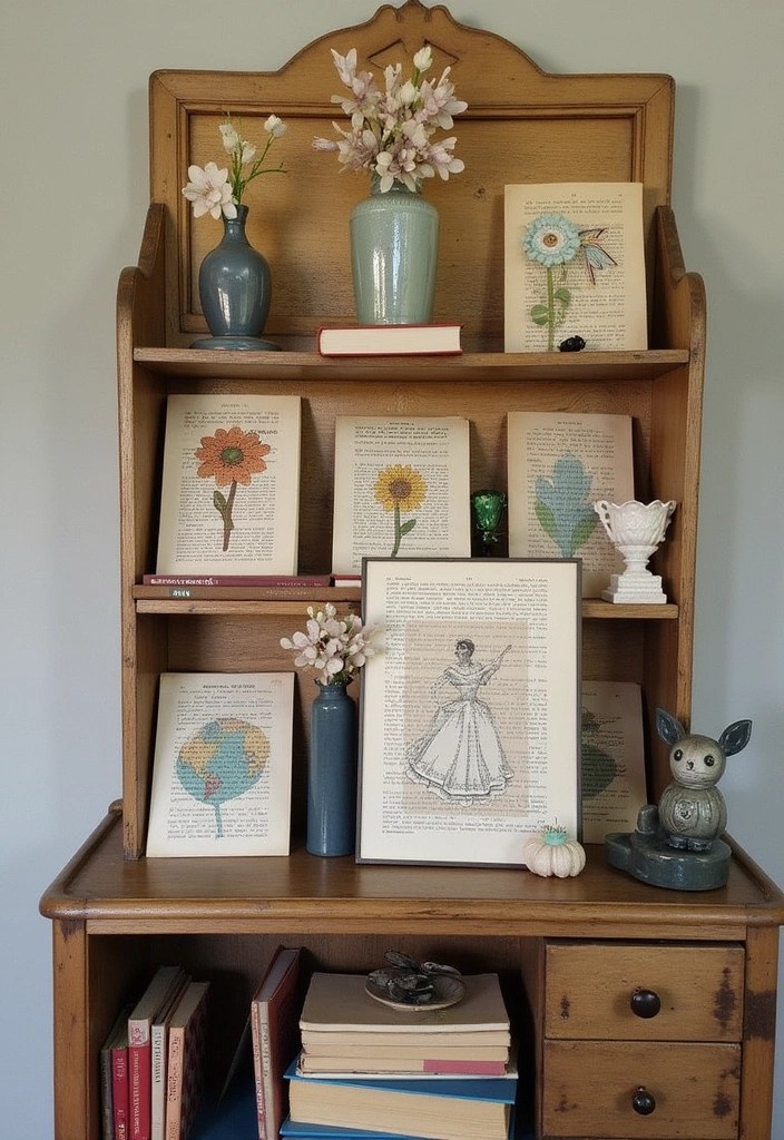 19 DIY Art Projects That'll Add Color and Life to Any Room (Get Inspired!) - 7. Upcycled Art from Old Books