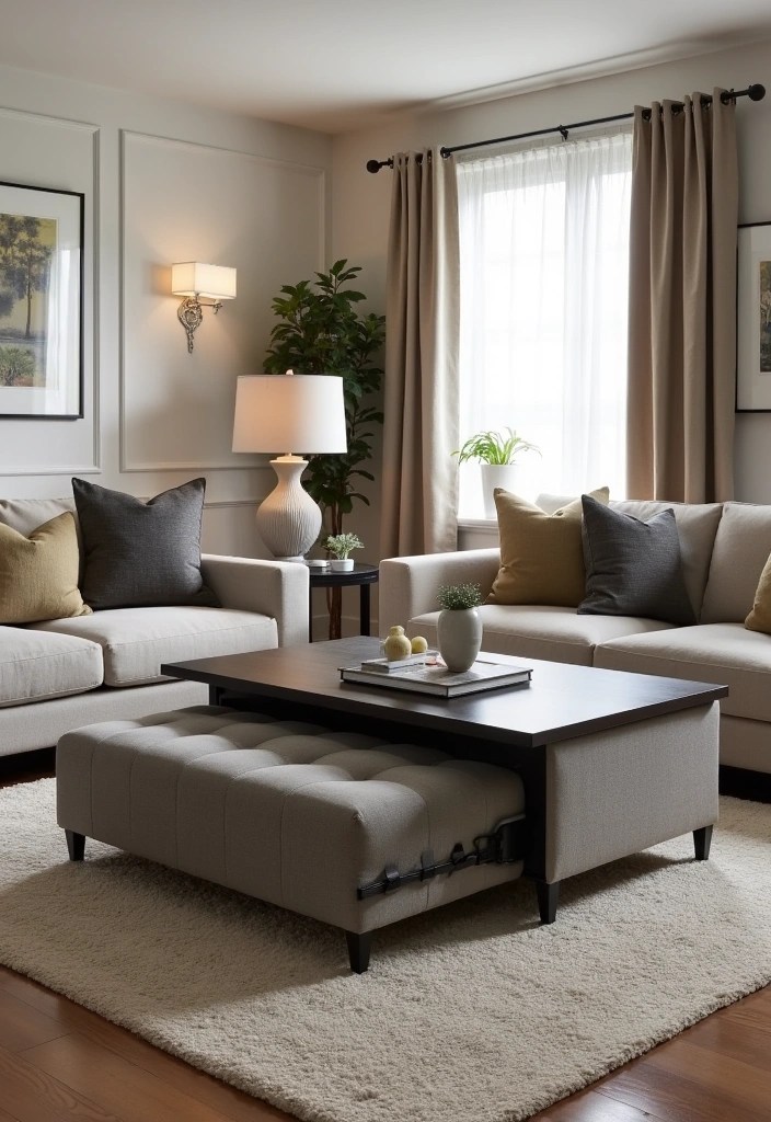 20 Cozy Living Room Ideas That'll Make You Want to Stay In Forever (You Won't Believe #5!) - 8. Multi-functional Furniture